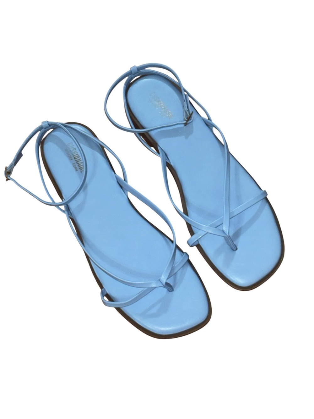 Light Blue Strappy Women's Sandals,  Ankle Strap, comfy, 11